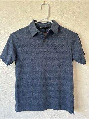 Travis Mathew Kids Heathered Blue Polo